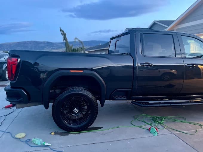 Glossy dark blue truck