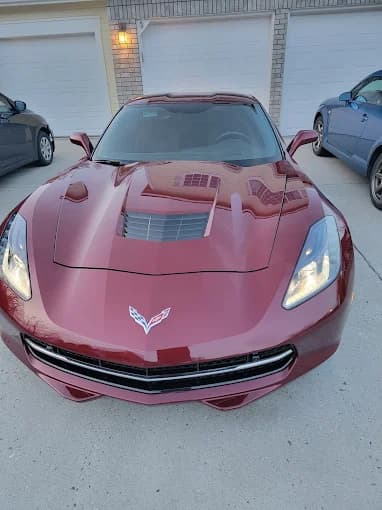 Maroon Corvette detail