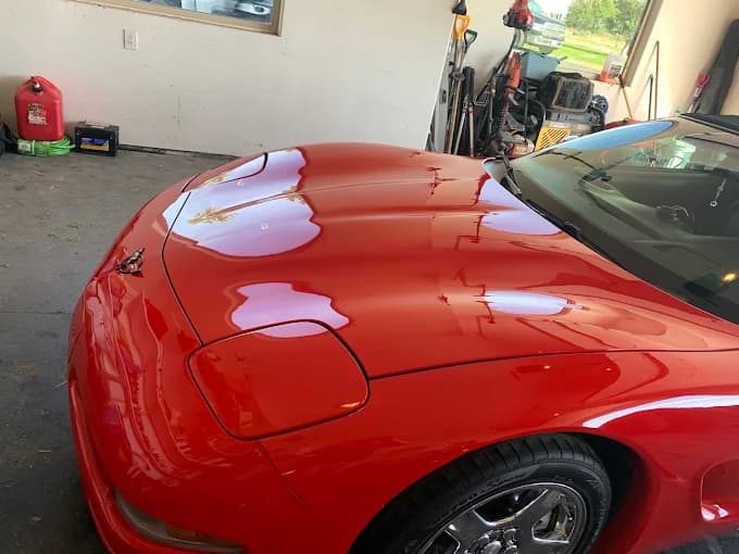 Red Corvette with ceramic coating